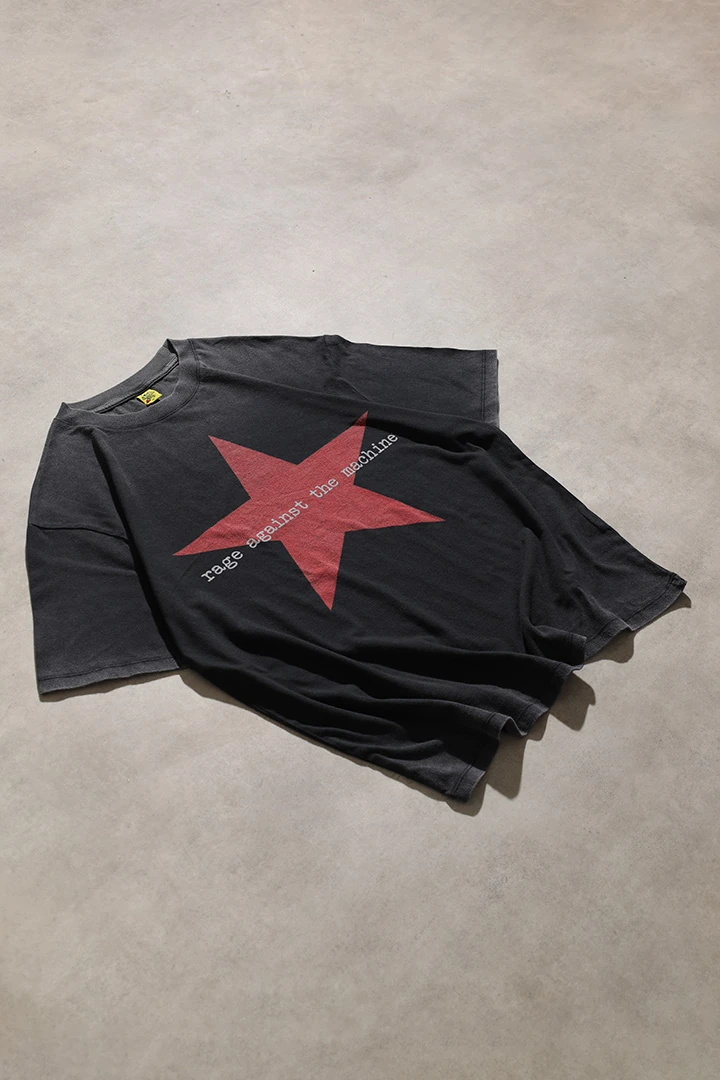 Rage Against The Machine Oversize Asit Yıkamalı Unisex Siyah Kısa