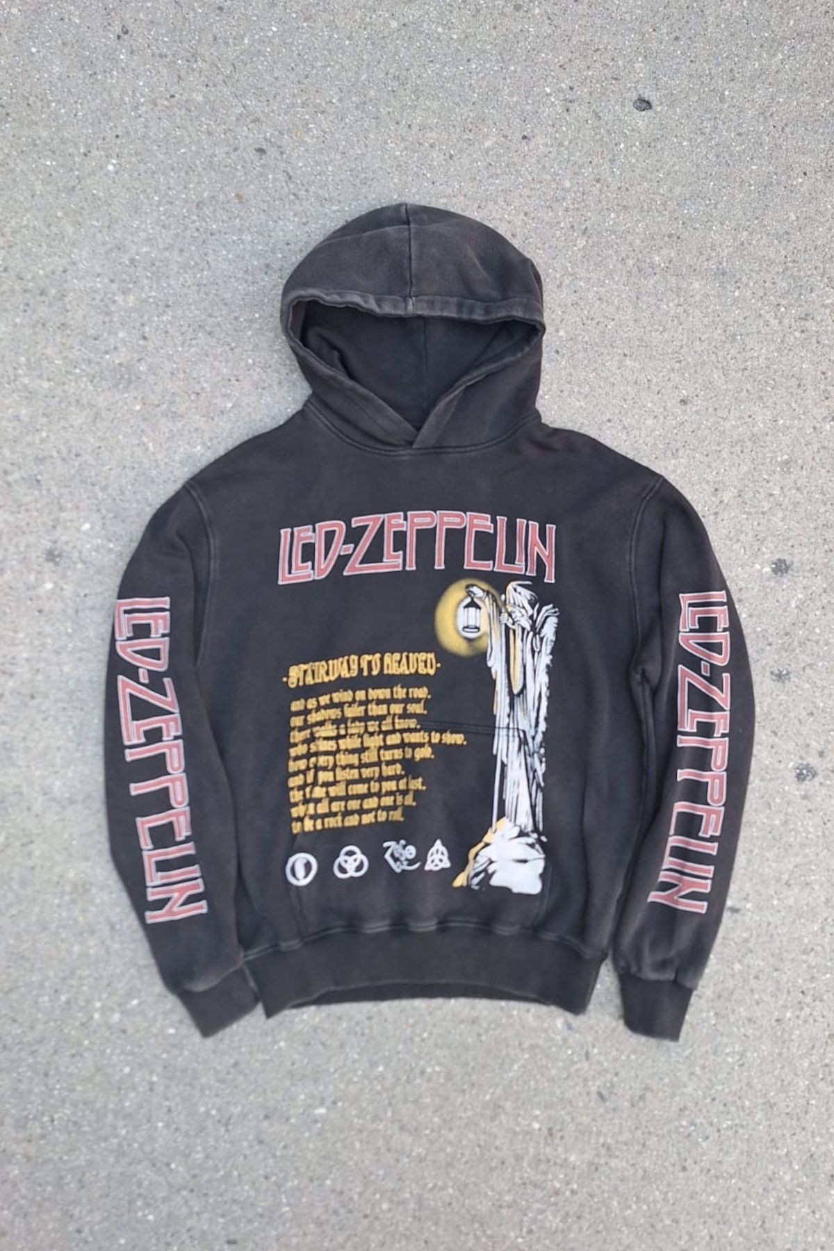 Led Zeppelin '' Stairway To Heaven '' Yıkamalı Sweatshirt Hoodie