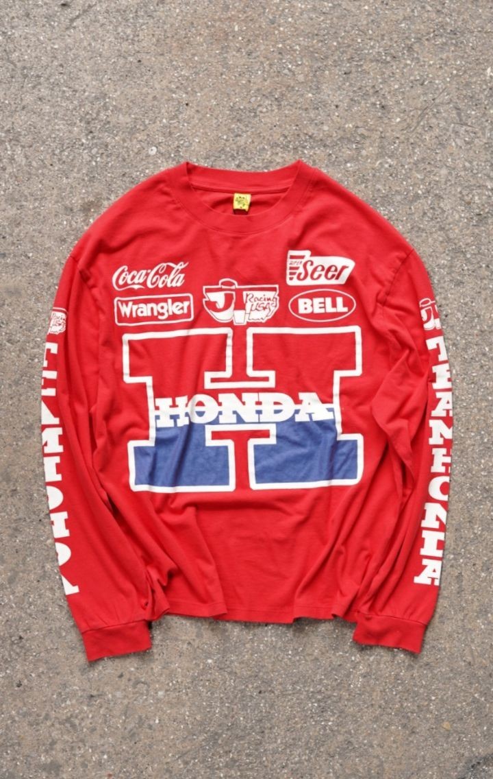 Honda Baskılı Red Uzun Kol T-shirt
