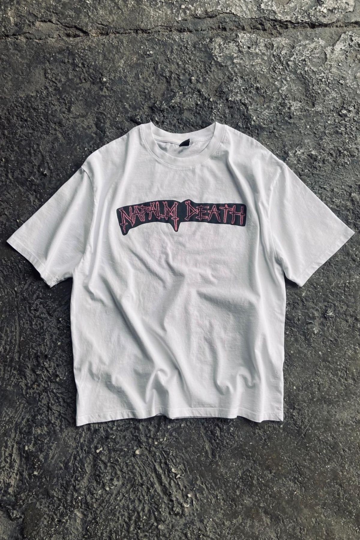 '' Napalm Death '' Oversize Yıkamalı Vintage T-shirt