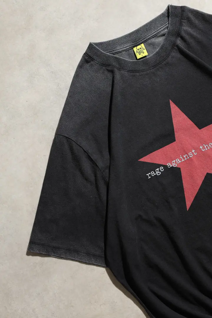 Rage Against The Machine Oversize Asit Yıkamalı Unisex Siyah Kısa