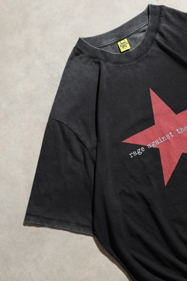 Rage Against The Machine Oversize Asit Yıkamalı Unisex Siyah Kısa