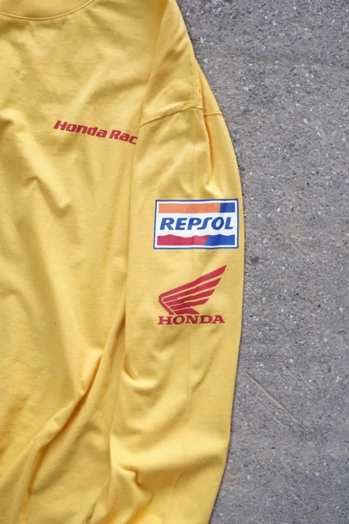 Overdrive Unisex Sarı Uzun Kollu Honda Repsol Racing Motorcu Tişörtü