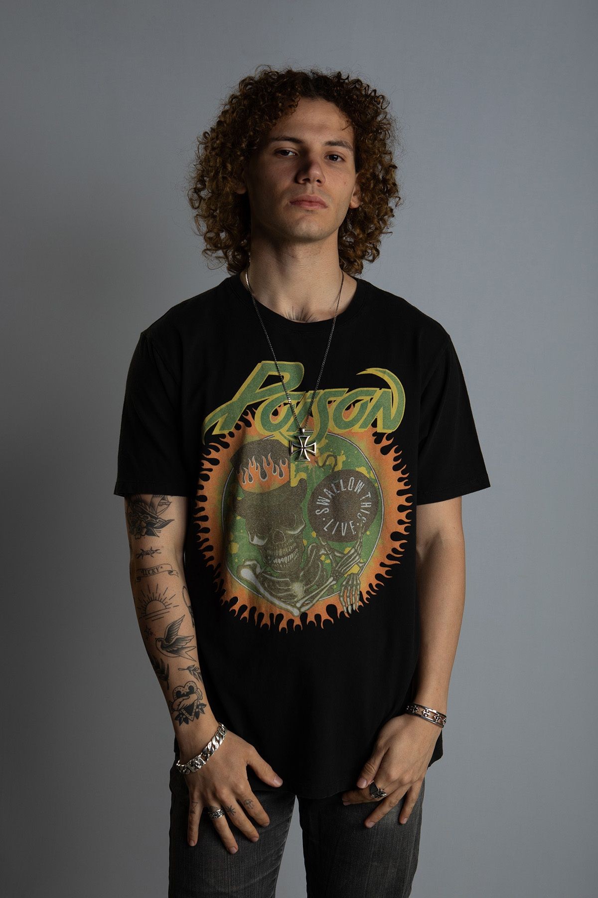 Poison Regular Fit Vintage Rock T-shirt