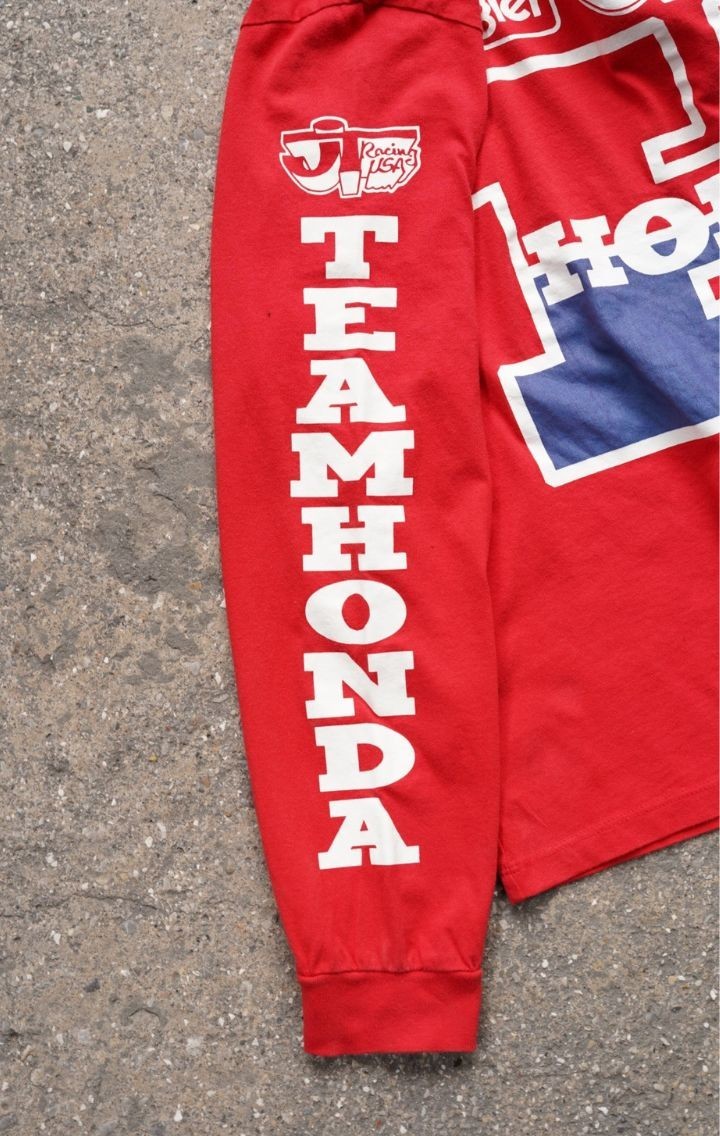 Honda Baskılı Red Uzun Kol T-shirt