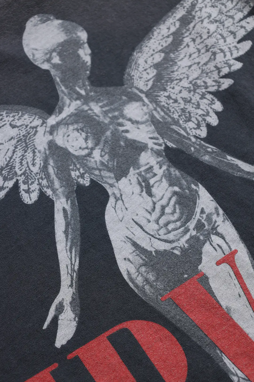 Nirvana In Utero Anjelofer Baskılı Vintage Yıkamalı Gri Oversize