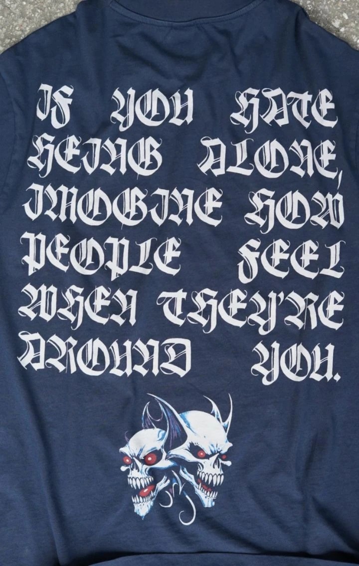 Dropdead Lacivert Oversize Unisex T-shirt