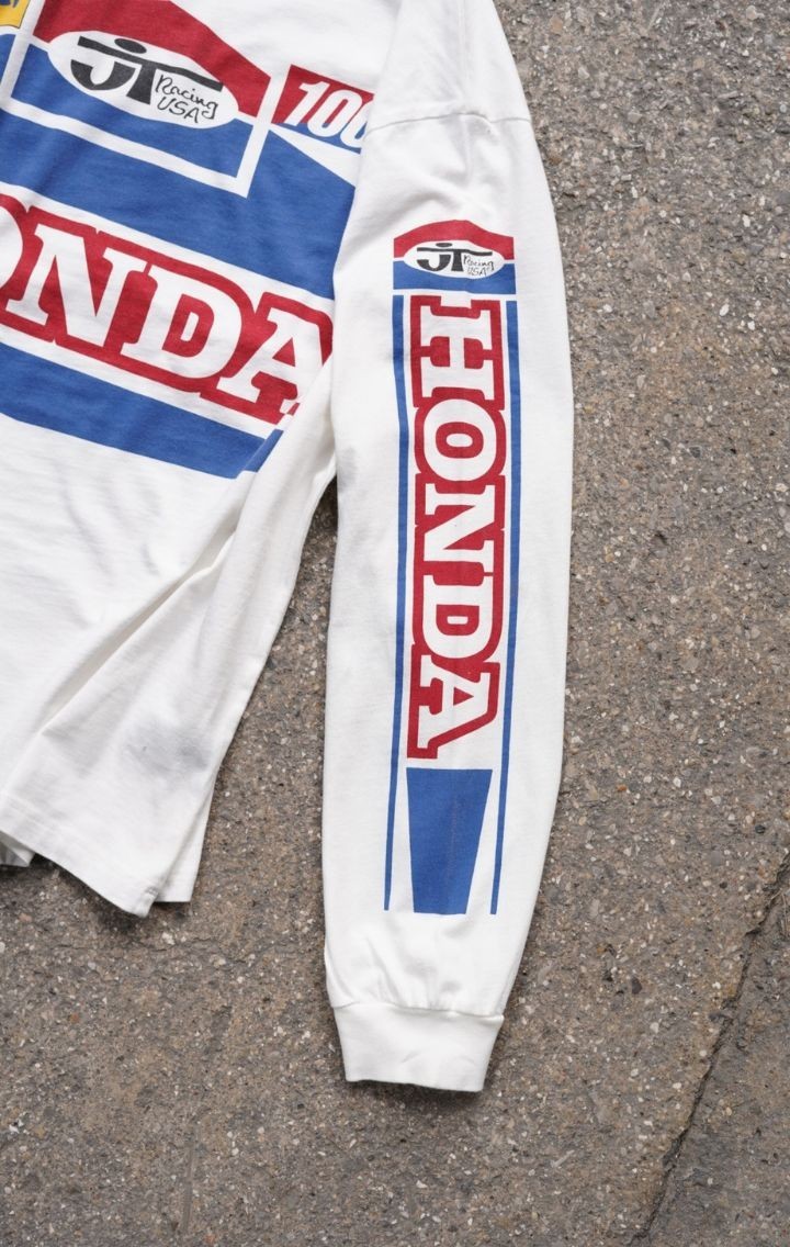 Honda Baskılı White Uzun Kol T-shirt