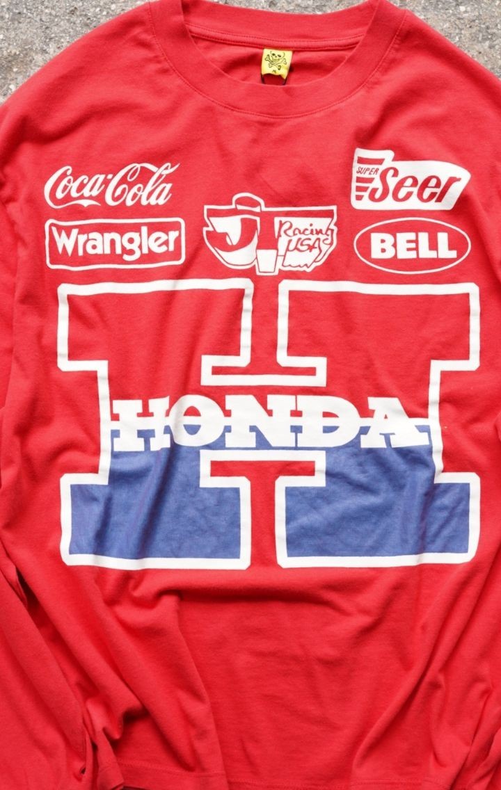 Honda Baskılı Red Uzun Kol T-shirt
