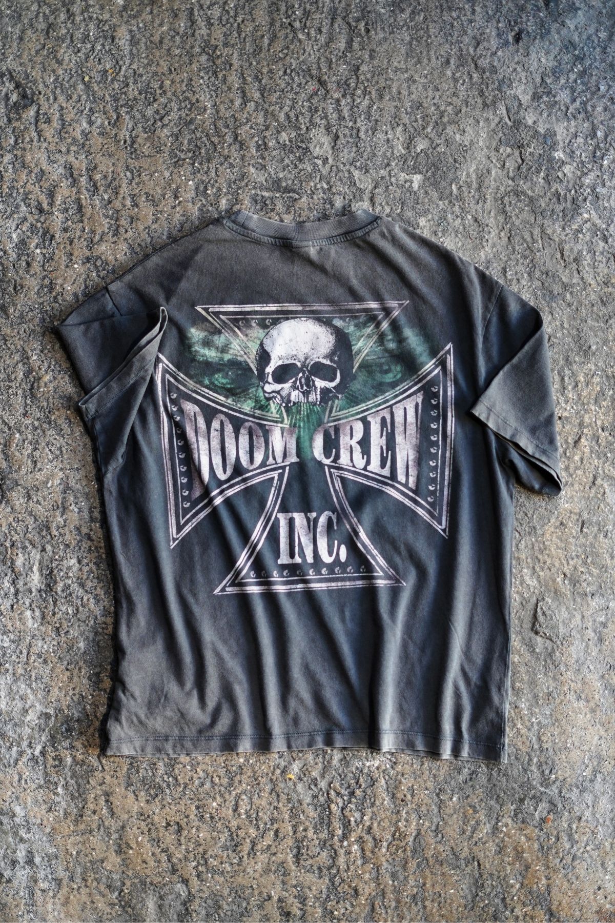 Doom Crew Skull Oversize Yıkamalı T-shirt