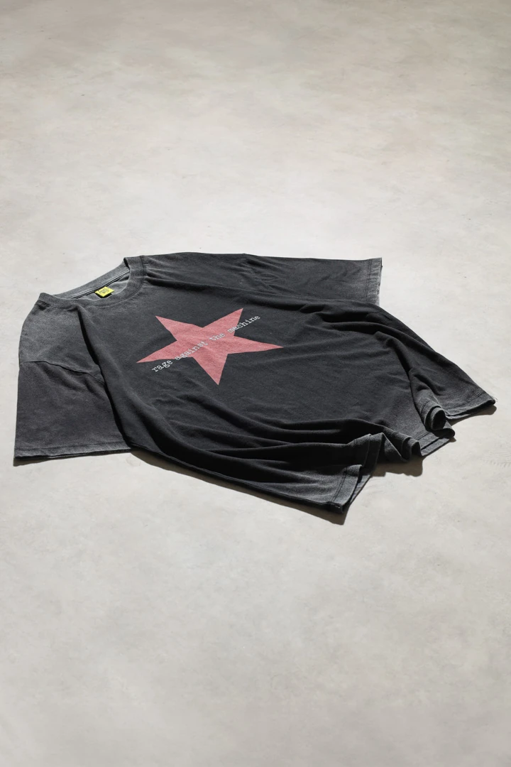 Rage Against The Machine Oversize Asit Yıkamalı Unisex Siyah Kısa