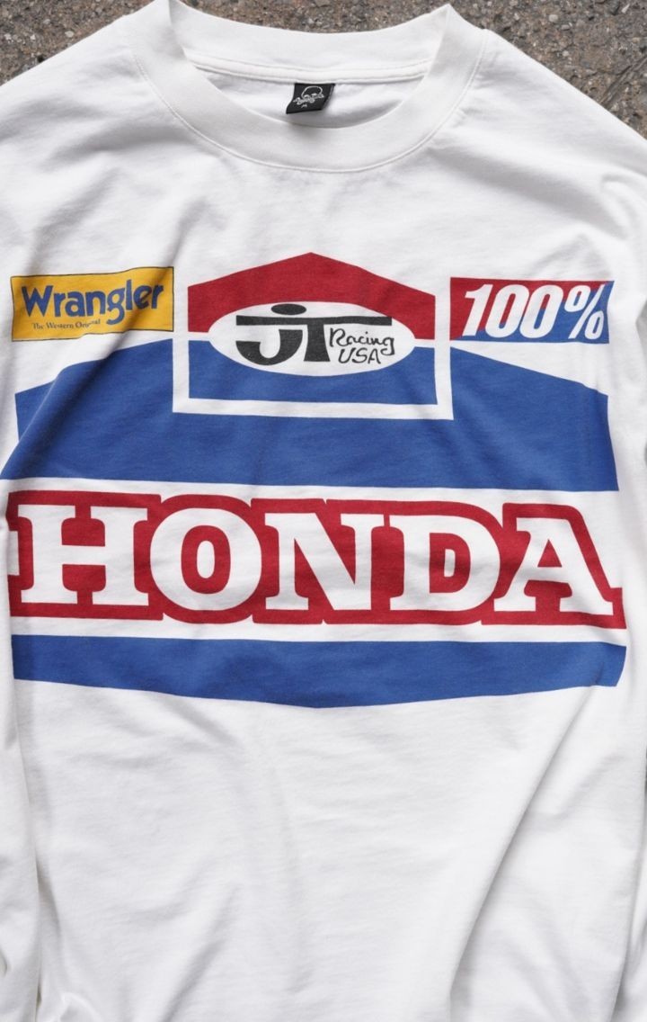 Honda Baskılı White Uzun Kol T-shirt