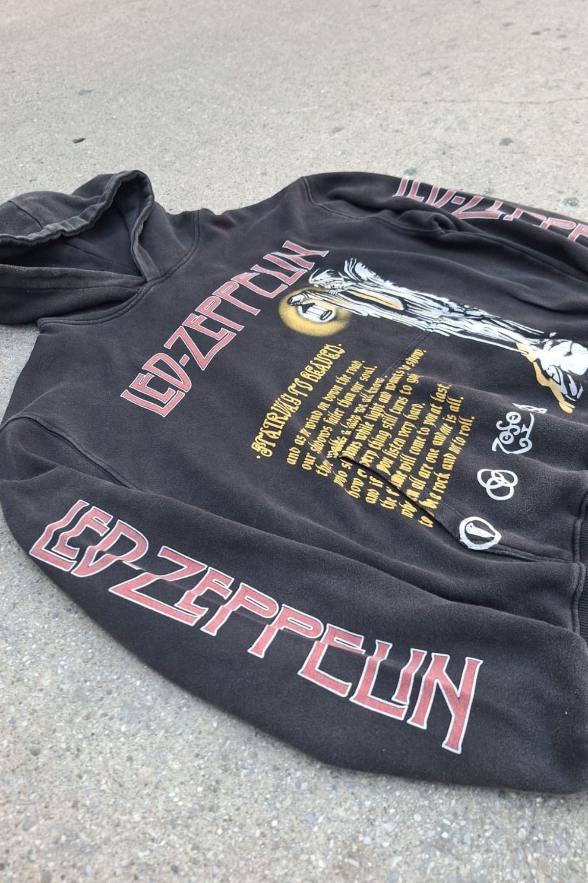 Led Zeppelin '' Stairway To Heaven '' Yıkamalı Sweatshirt Hoodie