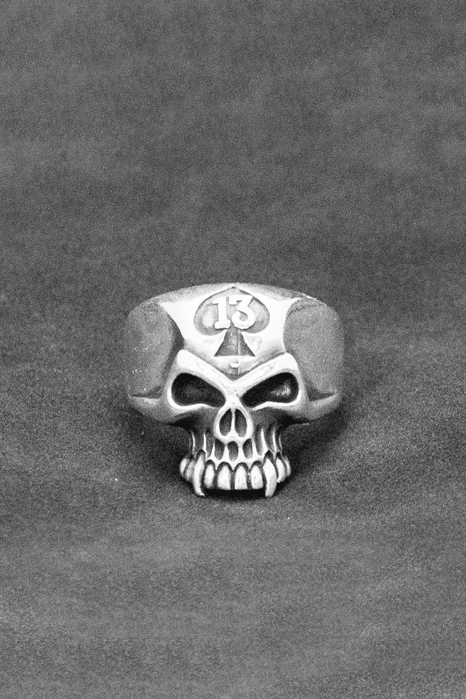 Ace of 13" Skull %100 Gümüş Yüzük