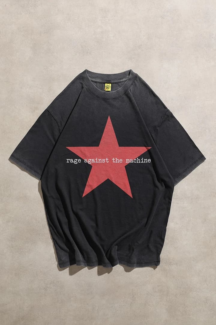 Rage Against The Machine Tシャツ Rage Against The Machine Oversize Asit Yıkamalı Unisex Siyah Kısa