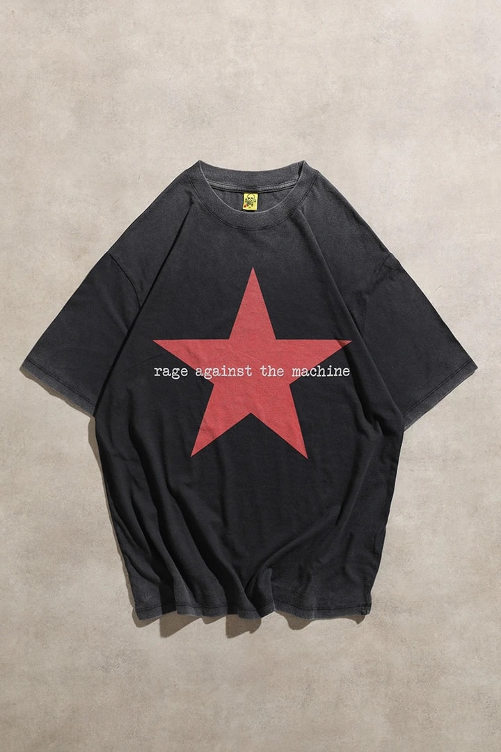 Rage Against The Machine Oversize Asit Yıkamalı Unisex Siyah Kısa