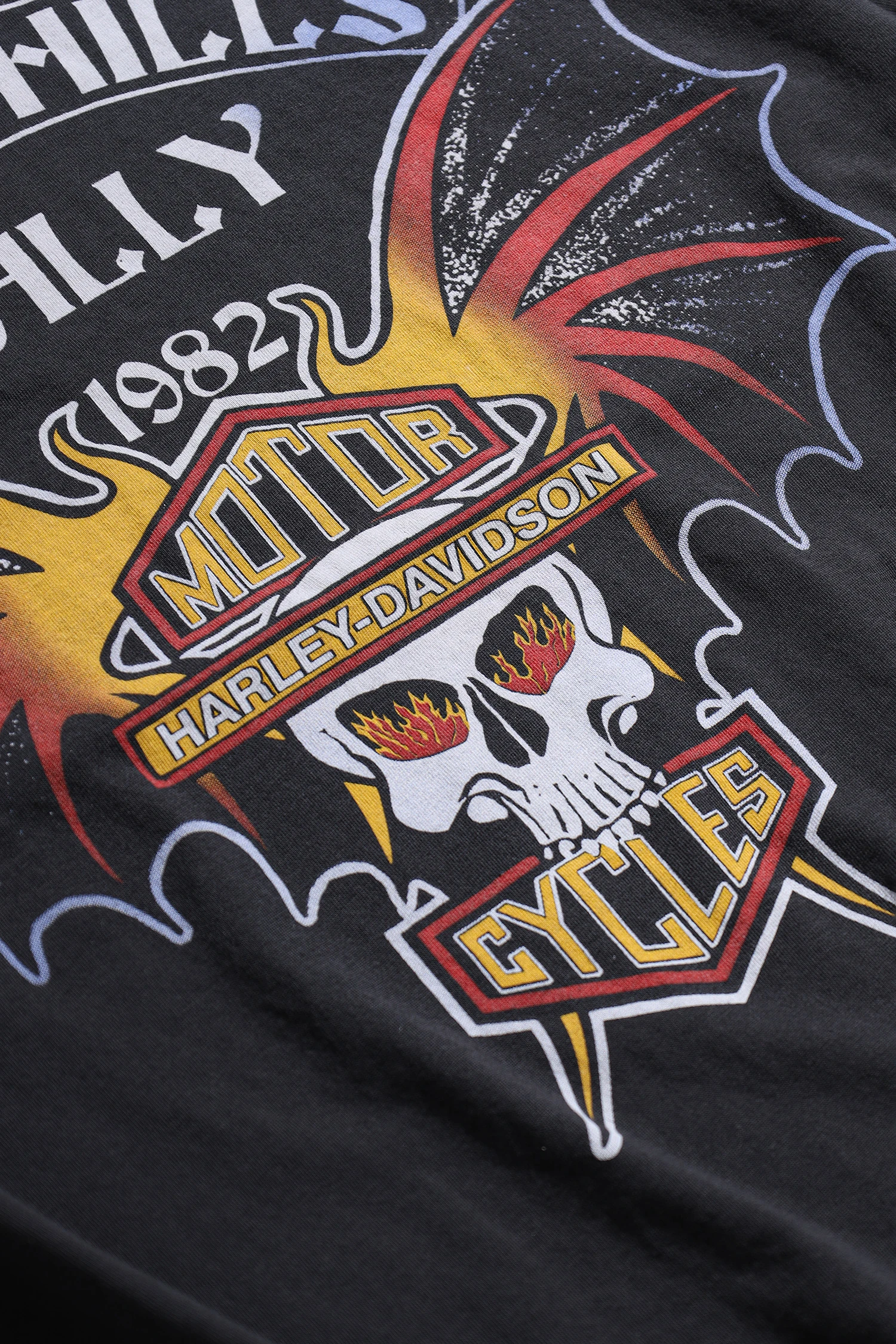 Harley Davidson Black Hills Rally 1982 Biker Oversize Unisex Kısa