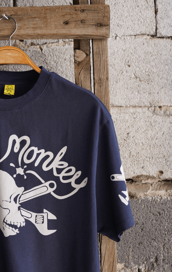 Grease Monkey Motorcycle Unisex Lacivert Oversize Tişört