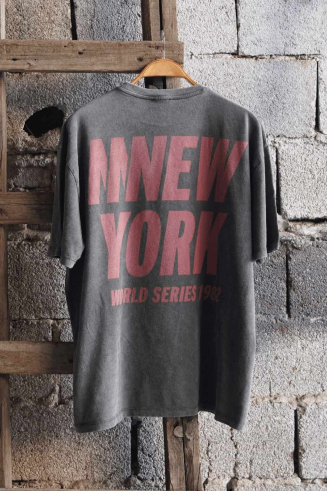 New York 1982 Oversize Unisex Soluk Siyah Vintage Tişört