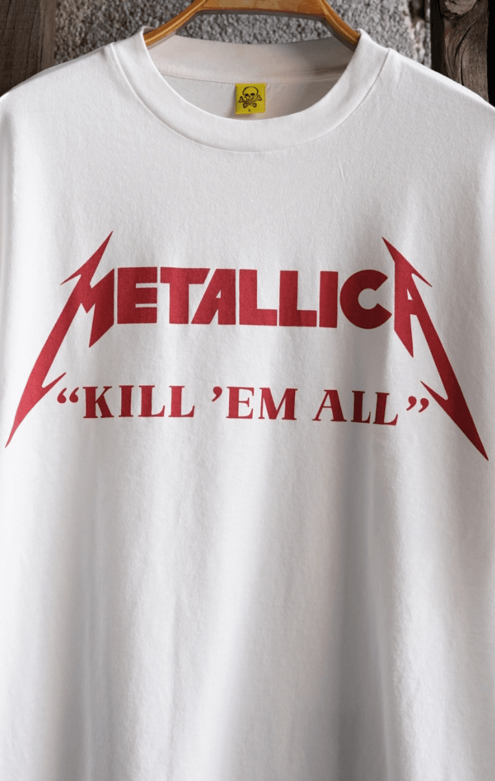 Metallica "Kill 'Em All" Retro Beyaz Tişört