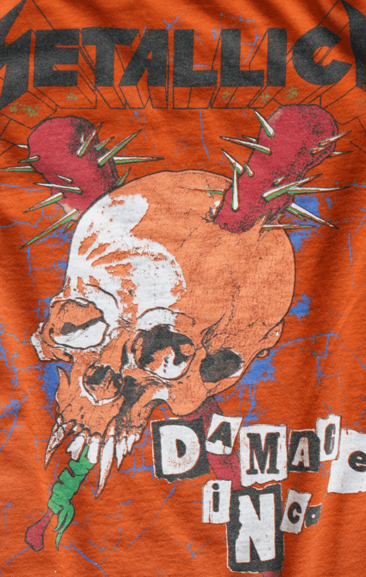 Metallica Damage Tour 1986 Oversize Unisex Turuncu T-shirt