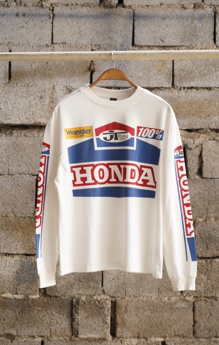 Honda Baskılı White Uzun Kol T-shirt