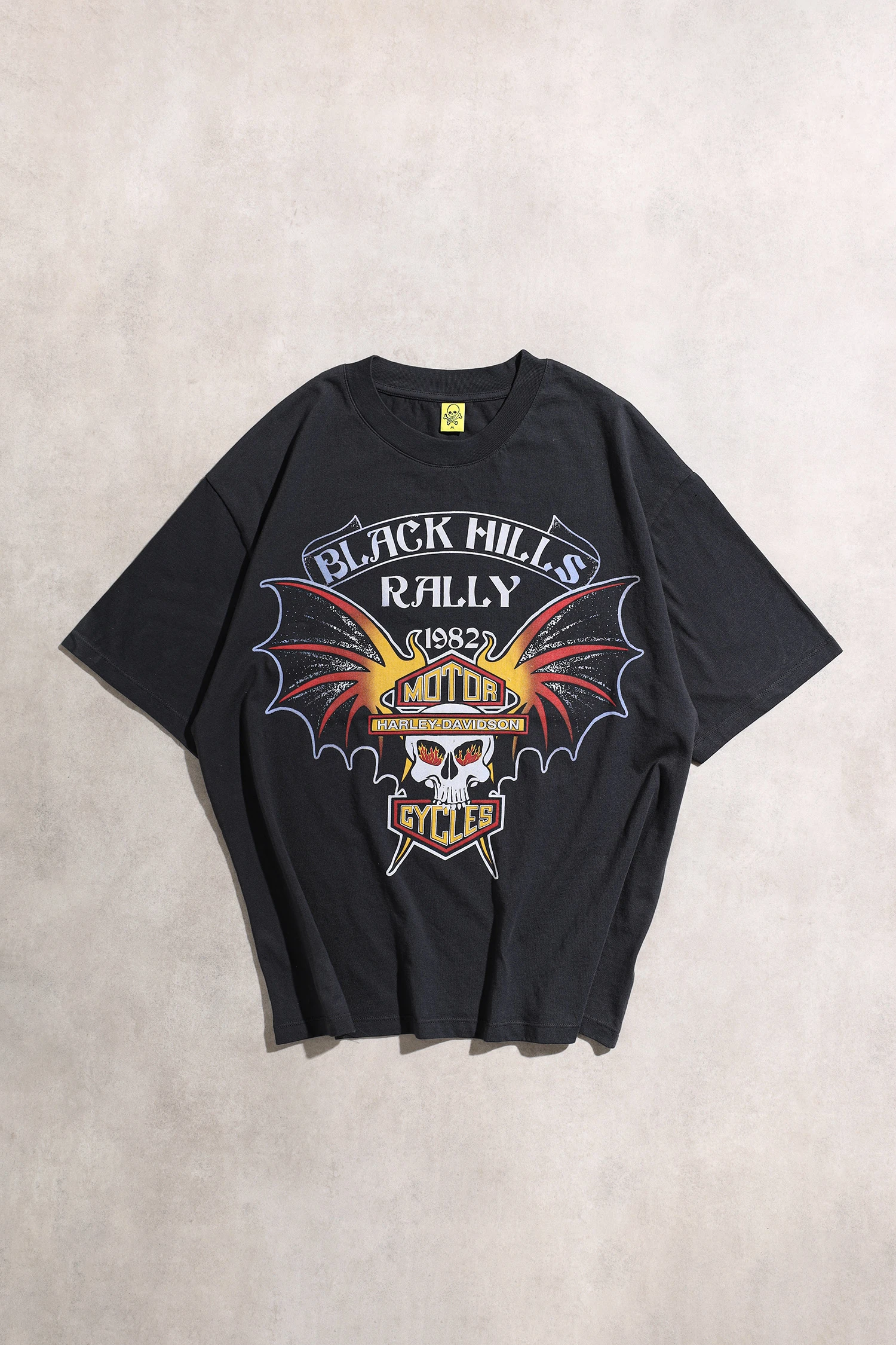 Harley Davidson Black Hills Rally 1982 Biker Oversize Unisex Kısa