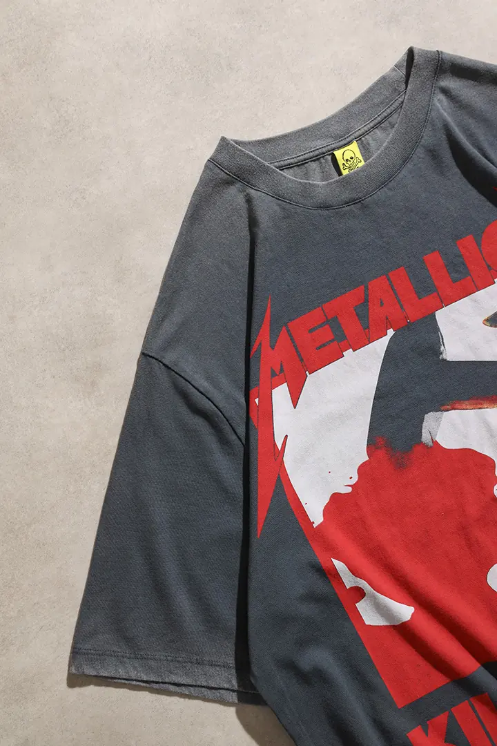 Metallica Kill 'Em All Vintage Soluk Siyah Unisex Oversize T-Shirt