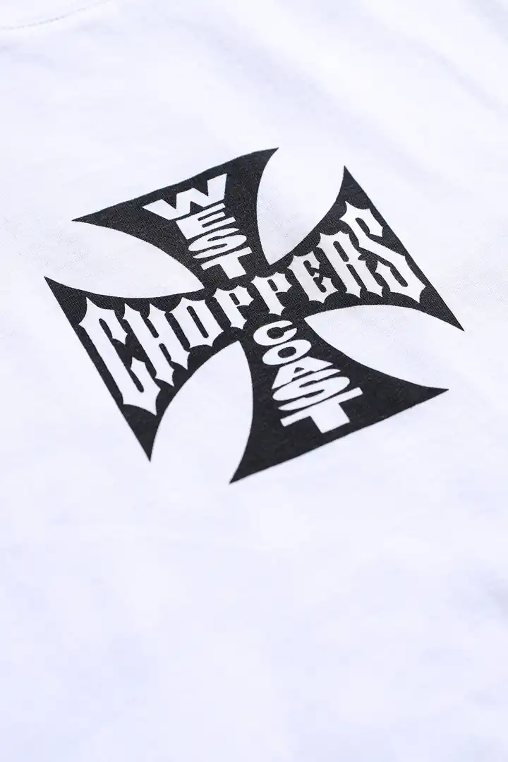 West Coast Choppers Long Beach Unisex Oversize Beyaz Siyah Kısa Kol Tshirt