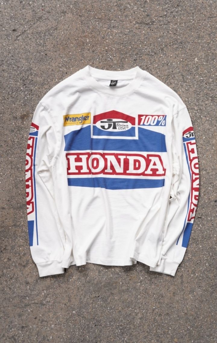 Honda Baskılı White Uzun Kol T-shirt