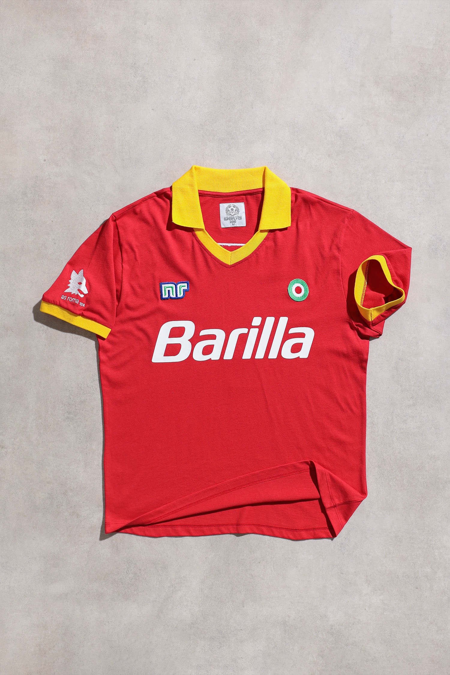 Retro AS Roma 1987 Kırmızı Sarı Futbol Forması – %100 Pamuk