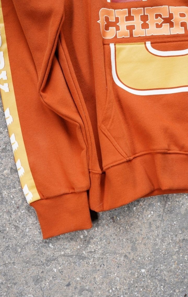 Cherry Fox Turuncu Baskılı Motorcu Sweatshirt