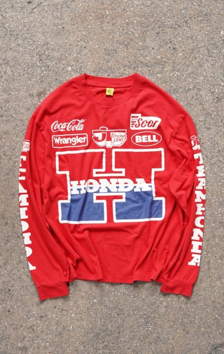 Honda Baskılı Red Uzun Kol T-shirt