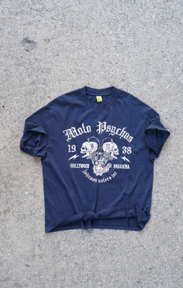 Moto Psychos Lacivert Oversize T-shirt