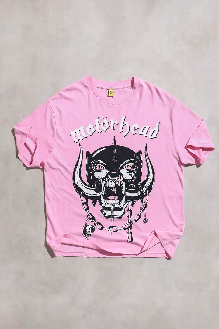 Motörhead Everything Louder Pembe Unisex Kısa Kol Oversize Tshirt