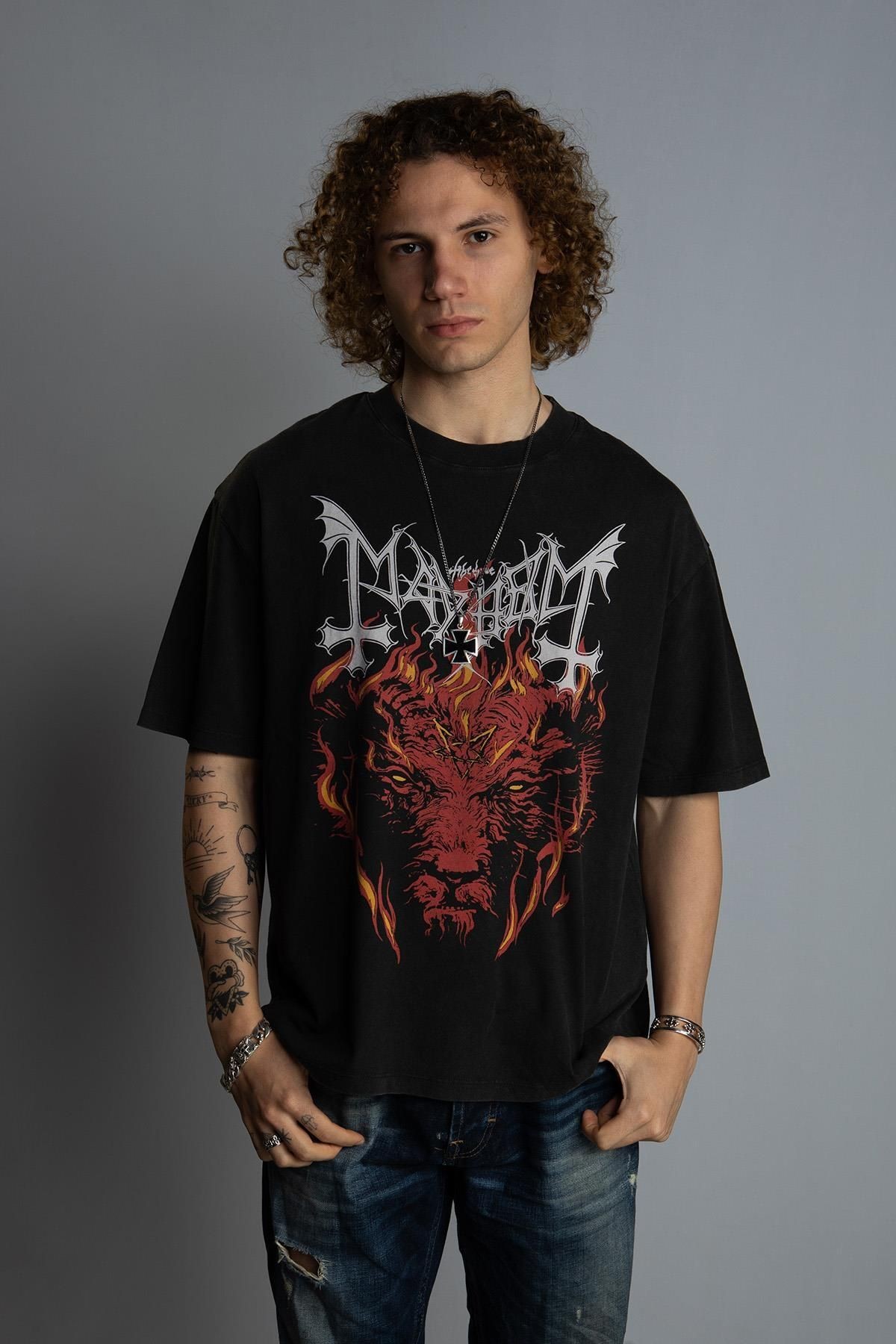 ''Mayhem'' Vintage Oversize Metal T-shirt