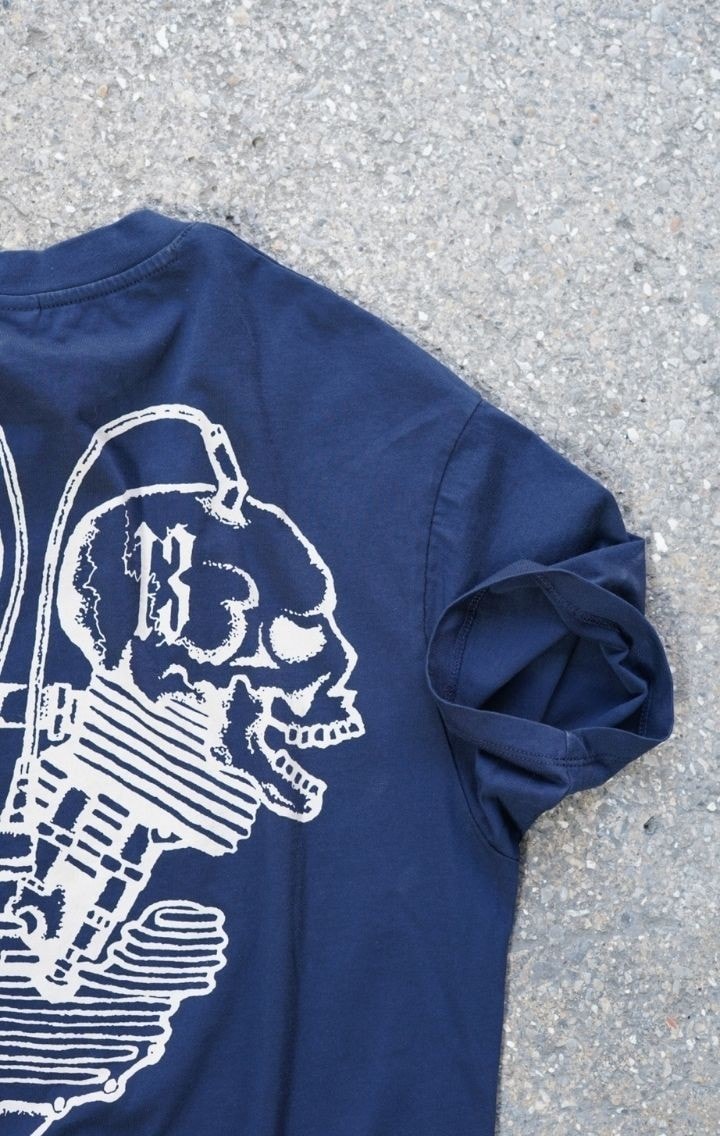Moto Psychos Lacivert Oversize T-shirt