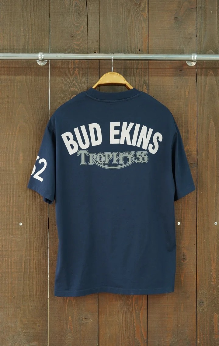 Triumph Bud Ekins Oversize Kısa Kollu Koyu Lacivert Tshirt