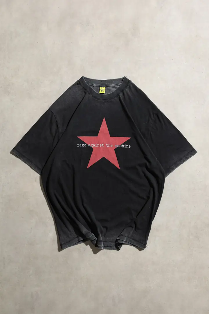 Rage Against The Machine – Rage Against… Rage Against The Machine Oversize Asit Yıkamalı Unisex Siyah Kısa