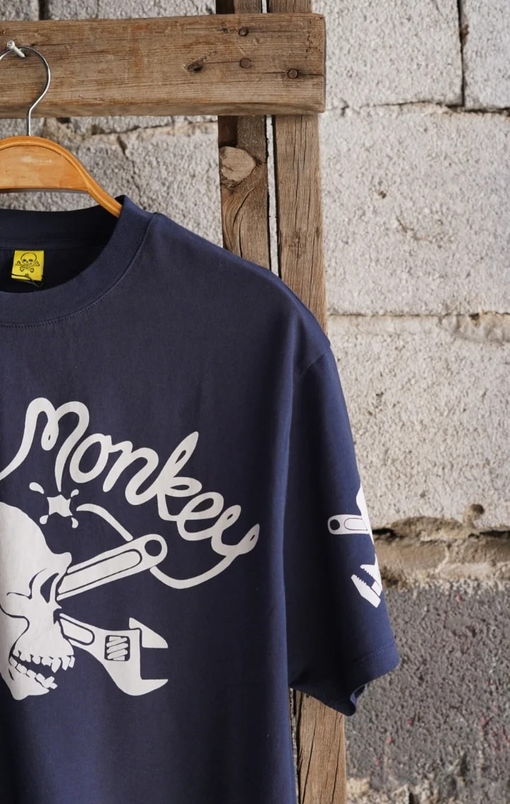 Grease Monkey Motorcycle Unisex Lacivert Oversize Tişört