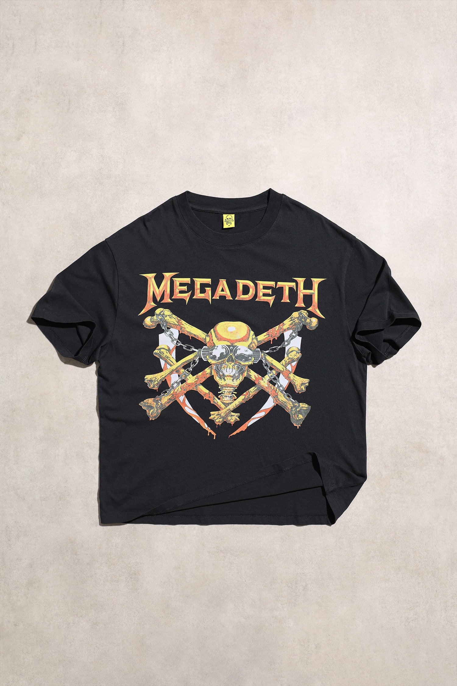 Megadeth Skull Crossbones Unisex Heavy Metal Rock Siyah Oversize Kısa Kol Tshirt