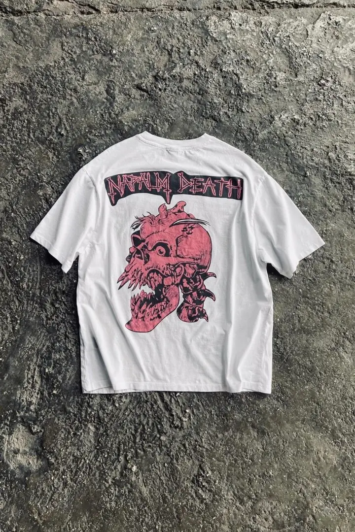 Napalm Death '' Oversize Yıkamalı Vintage T-shirt