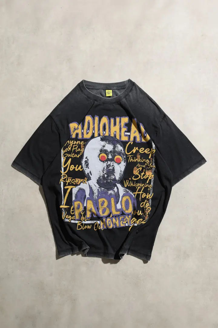 Radiohead Pablo Honey Vintage Siyah Oversize Unisex Kısa Kol Tshirt