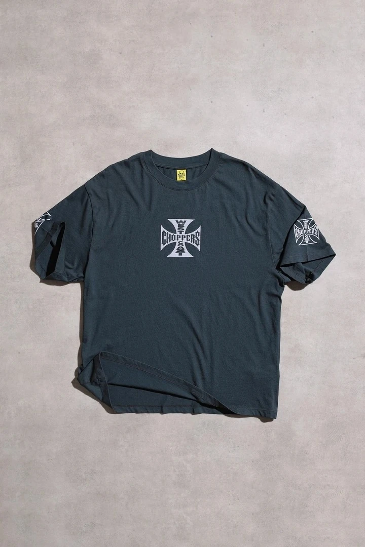 West Coast Choppers Siyah Unisex Oversize Kısa Kol Tişört