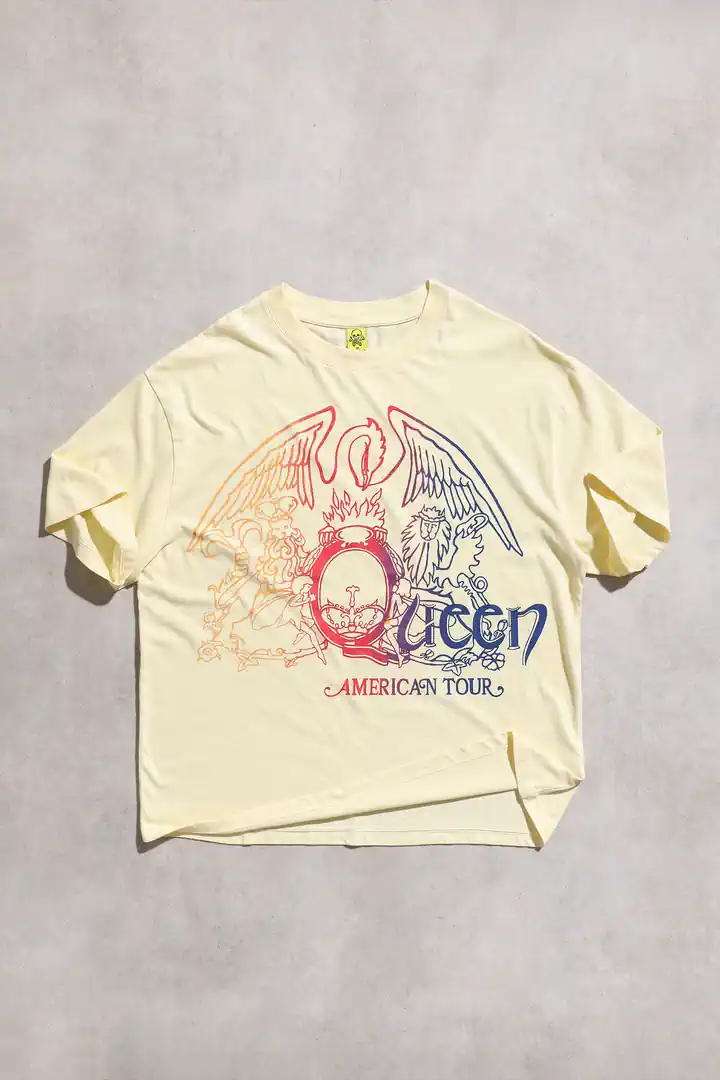 Queen American Tour Vintage Oversize Unisex Kısa Kol Rock Tshirt