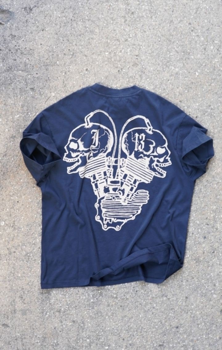 Moto Psychos Lacivert Oversize T-shirt