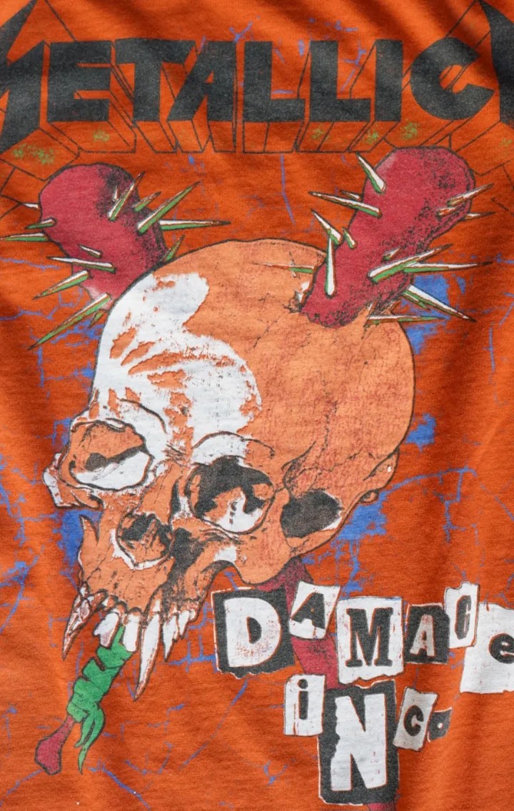 Metallica Damage Tour 1986 Oversize Unisex Turuncu T-shirt