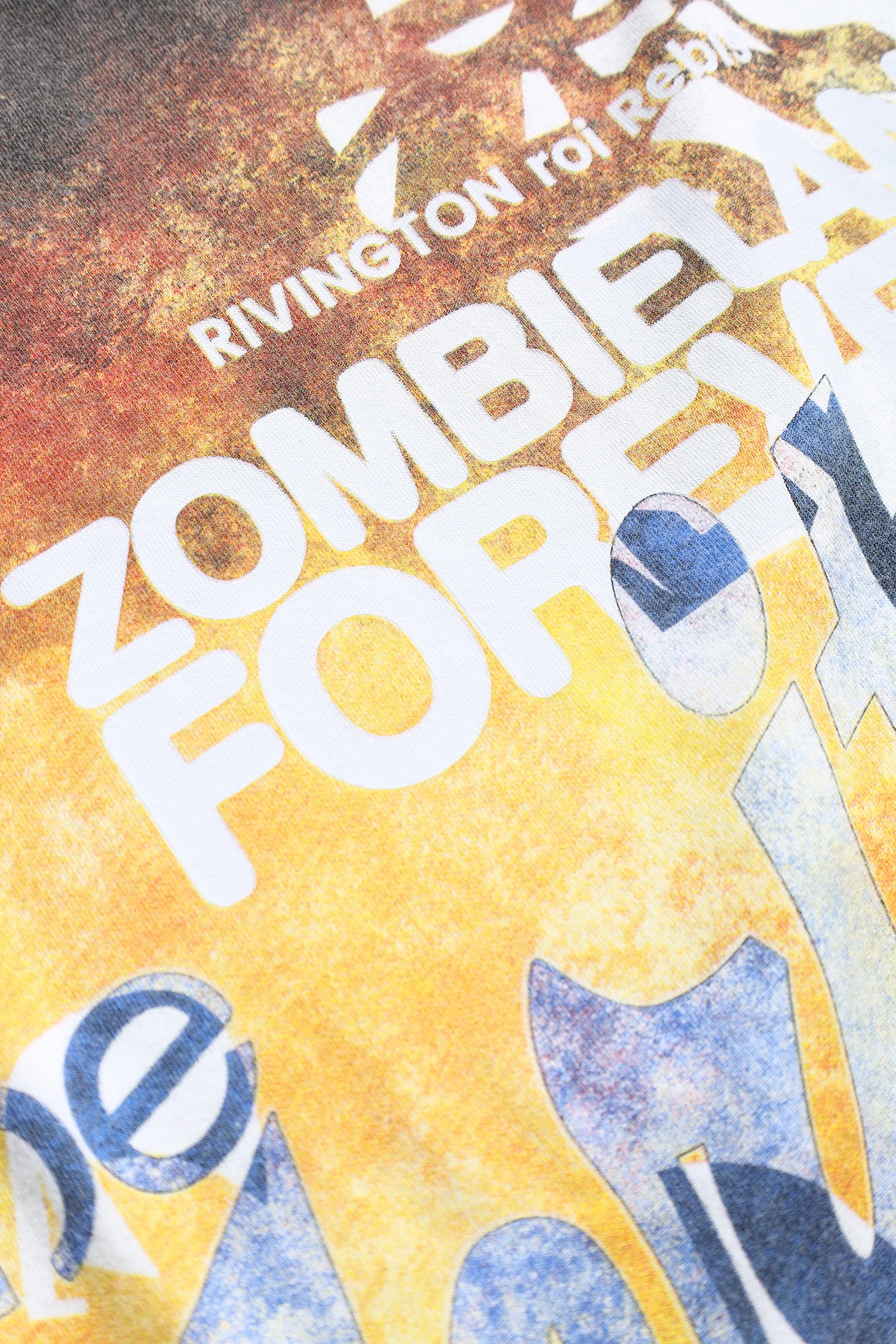 ''Zombieland Forever'' Vintage Ekru Longsleeve Uzun Kol T-shirt