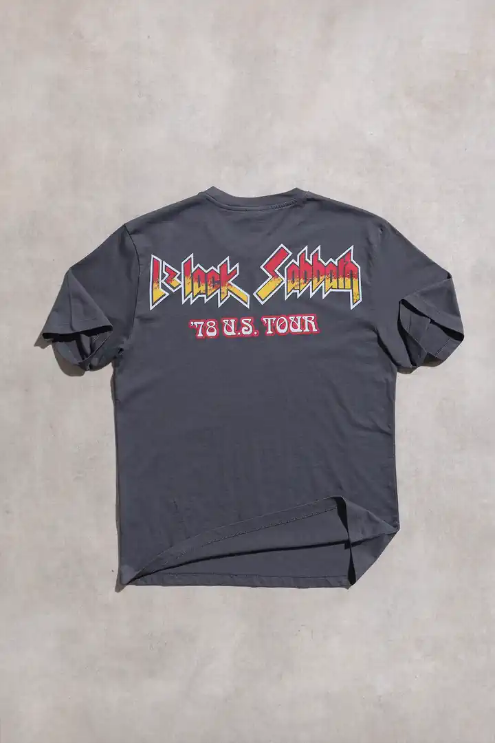 Black Sabbath "78 U.S. Tour" Unisex Regular Fit Antrasit Retro Rock Tshirt
