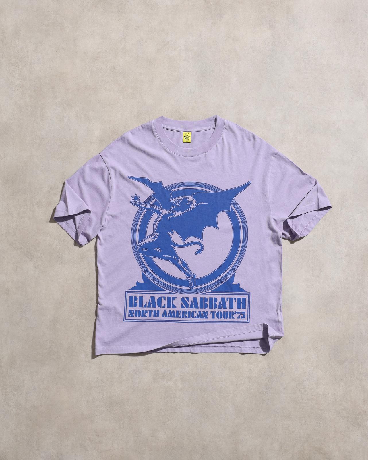 Vintage Black Sabbath Lila Kısa Kol Unisex Oversize T-Shirt - North American Tour '73